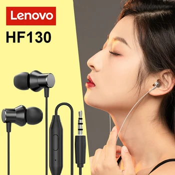 Lenovo Pôvodné HF130 Káblové Káblové Slúchadlá 3,5 mm Do uší s Mikrofónom Drôt Headset pre IOS Android Huawei Honor Xiao Telefón