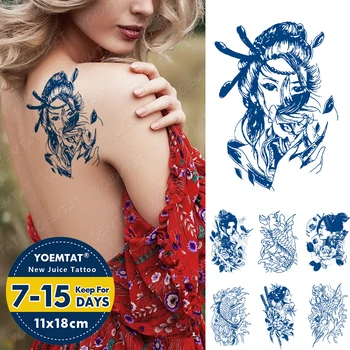 Šťava Atrament Tetovanie Body Art Trvalé Vodotesné Dočasné Tetovanie Nálepky Pradžňa Geisha Kozmetické Tetovanie Rameno Falošné Kapor Totem Tatto