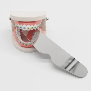 Lab Položka Fotografické Zrkadlá Ortodontická Nerezovej Ocele v Rámci ústnej Jednej Strane Na Klinike Stomatológie