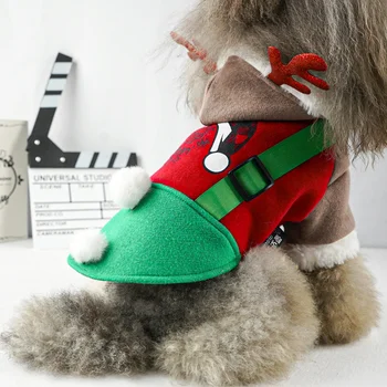 V Zime Teplé Pet Cosplay Kostým Cartoon Elk Psa Kabát, Sako Pes S Kapucňou, Vianočné Oblečenie Pre Psy, Pomeranian Yorkshire Pug Mačka Oblečenie