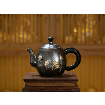 Silver pot 999 mincový striebro ručné čaj nastaviť Japonský retro kanvica kanvica domov čajový obrad Kungfu čaj nastaviť 260ml