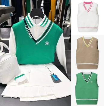 Kórejský golfové oblečenie all-zápas farbou 2022 jar a v lete nové dámske pletené vest outdoorové športy
