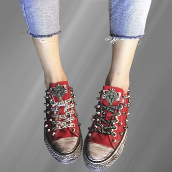 Low-top plátno topánky urobiť staré špinavé ruky-vyrobený na zákazku valcové nit list shoelace hip-hop, street, streľba veľké veľkosti 35-46