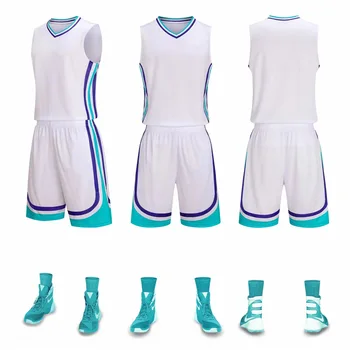 Prispôsobený Prázdne Basketbal Jersey a Basketbalové šortky nastaviť Muži ženy bez rukávov, tepláky, Basketbal školenia oblek Športové oblečenie