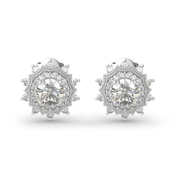 Madison Audury Snowflake Moissanite Stud Náušnice pre Ženy HRA Lab Diamond 925 Sterling Silver Náušnice Luxusne Jemné Šperky Nové
