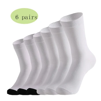 6 Párov Bielych Basketbal Ponožky Mužov Aktívne Nosiť Bavlnené Športové Ponožka Uterák Spodnej Absorbovať Pot, Atletické Bežecké Ponožky