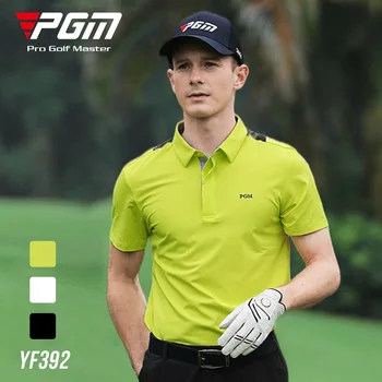 PGM YF392 Golf Mužov-Krátke Rukávy T-Shirt Športové Textílie Úsek Módne Polyester+Spandex Top Rýchle Sušenie Golfové Oblečenie Oblečenie