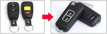 2 KS/veľa Pre Hyundai Tucson Upravené Flip Skladacie Diaľkové Tlačidlo Prípade Shell 2+1 Tlačidlo Fob Tlačidlo Krytu (2015 Nový Štýl !)