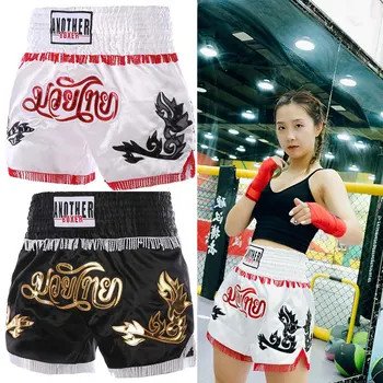 Thaiboxing Šortky Chlapci Dievčatá Muži Ženy Profesionálne Boj Thai Nohavice Vysokej Kvality List Patch Kickbox Krátke Boxeo Veľkosť XS-XXXL