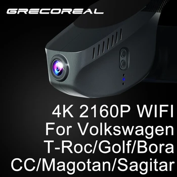 Pomlčka Cam 4K Wifi pre Auto Predná Kamera Dashcam Auta Dvr Video Rekordér pre Volkswagen VW CC Golf Bora T-Roc Sagitar Magotan