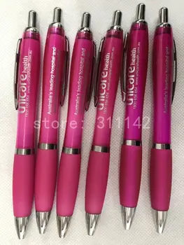 hot predaj konkurencieschopné ceny roller guličkové pero, transparentná ružová propagačné plastové pero značky vlastné logo doprava zadarmo