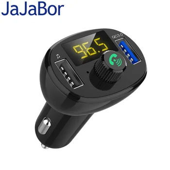 JaJaBor Auta, FM Vysielačom Bluetooth Súprava Handsfree Bezdrôtové Bluetooth Stereo A2DP, MP3 Audio Prehrávač Hudby QC3.0 Rýchle Nabíjanie