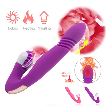 Kúrenie Tlačením Dildo Fajčenie Ústne Lízanie Jazyk Vibrátor G-Spot Stimulátor Klitorisu Sexuálne Hračky pre Ženy, Dospelých, Hračky