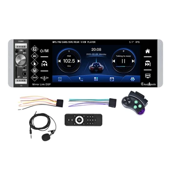 1 Din Autoradio Bluetooth MP5 Prehrávač 5.1 Palcový Auto Rádio Stereo IPS Dotykový Displej S Bezdrôtové Carplay Android Auto
