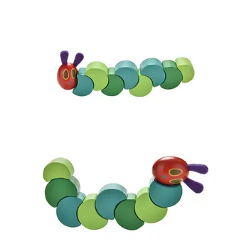1Pcs Drevený Blok Dieťa Prsty Flexibilné Bloky Roztomilý Hmyzu Twist Veľmi Hladný Húsenice Deti Anime Hračky