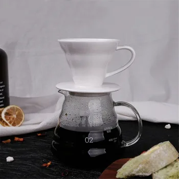 2-4 Šálky V60 Odkvapkávaniu Kávy Filter Pohár Keramické Kávy Dripper S Jedno-jamkové ForMaking Americano Trvalé Zalejeme kávovar