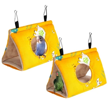 2 Kusy Zimných Teplé Vták Posteľ Vtáčia Búdka Klietky Vtákov Hojdacia Sieť Pre Conures Papagáj Korely Lovebird Kanárske Finch Parakeet