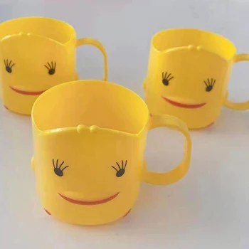 Roztomilý detský Umývanie Pohár Malé Žlté Kačice Cestovné Prenosné Kefka Cup Domov Kúpeľňa Kefka Držiteľ Pohára Accessorie