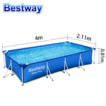 Bestway 56405 nadzemné Bazény Jednoduché Nastavenie Nádrž na Vodu Ocele Pro Bazén pre Rodiny Veľkosť 4m X 2.1 m s Filtrom Čerpadla Dvore