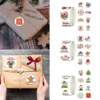 500Pcs Veselé Vianoce Nálepky Candy Bag Štítky Darčeky Box Package Tesnenie Nálepky Ručné Svadobné Party Dekor Dodávky