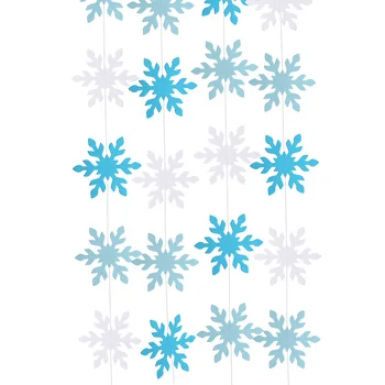 1Pcs snehová Vločka v Zime Narodeniny Dekorácie Vianočné Závesné Biela Modrá Snowflake Banner Xmas Party Dekor Dodávky