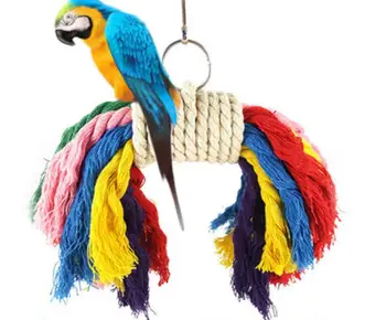 Farebný Papagáj Swing Vták Hračka Parakeet Cockatiel Budgie Lano, Úväz Klietky, Hračky