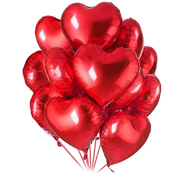 30 Srdce Fóliové Balóniky Červená Hélium Balóniky 18 Palcov Valentína Romantický Dekorácie Nastaviť Dekorácie