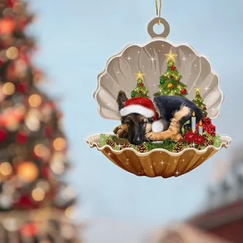 V Pearl Scény-Spacie Ornament Vianoce V Spací Vianoce Psa, Tvorivé Coop Vianočný Veniec