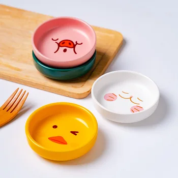 2022 nové produkty pre domácnosť cartoon korenie keramické misky okrúhle omáčkou jedlo hot pot ponárania jedlo, občerstvenie misky ocot jedlo