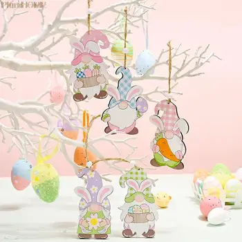 1 Ks Veľkonočné Ozdoby Krásne Veľkonočné Jarné Dekorácie, Drevené Veľkonočné Ozdoby Bunny Mrkva Anonymný Gnome