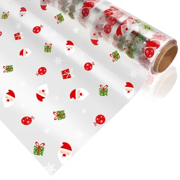 Celofánu Zabaliť Vianočné Rolka Papier Baliaci Jasné Giftbasketrolls Santa Bráni Wrapper Koša Transparentné Claussheet Violončelo