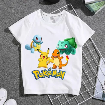 Anime Pokémon okolo lete nové produkty, detské oblečenie pre chlapcov a dievčatá, detské oblečenie T-shirt deti narodeninám