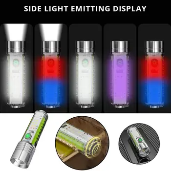 Super Jasné LED Baterka s White/red/blue/purple a Magnety, Svetlo LED-Silné Bočné Osvetlenie for200-500m 30W Knot F8Q9