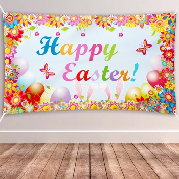 Easter Egg Hunt Party Dekorácie,Extra Veľké Textílie Veľkonočné Vajíčko Bunny a Mačka