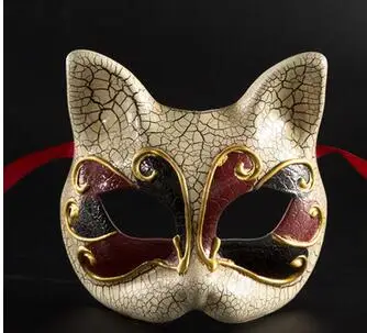 Halloween Halloween detí maska maškaráda strany maska Európskych a Amerických polovicu tváre mačka maska Benátky nové