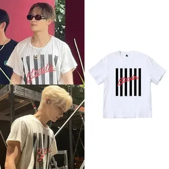 Kórejský Štýl K Pop SEDEMNÁSŤ Jackson Wang T Shirt Istého Odseku Krátky Rukáv Voľné T-shirt Letné Tee Topy K-pop Oblečenie