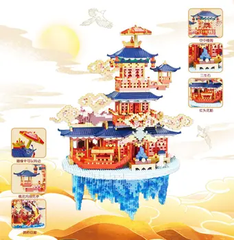 Stavebným Čínskej Mytológie Sobášneho Paláca Architektúry Diamond Micro Tehly Hračky Pre Vianočný Darček Domáce Dekorácie