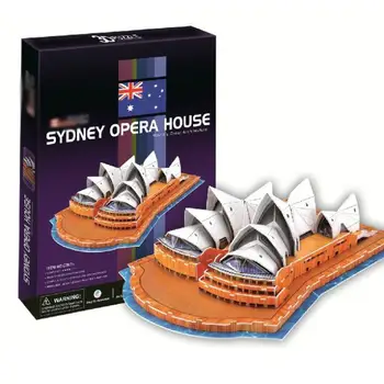 T0482 3D Puzzle Sydney Opera House DIY Budovy Papier Model DIY Kreatívny darček Deti, Vzdelávacie hračky hot predaj