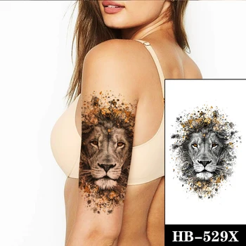 Móda Dočasné Tetovanie Nálepka Lev Fox Tiger Zvierat Tetovanie Nepremokavé Akvarel Dizajn Tatoos Ramena Body Art Cool Falošné Tattos