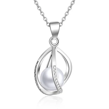 100% 925 sterling silver módny prívesok perla náhrdelníky pre ženy reťazca šperky darček k narodeninám veľkoobchod drop shipping