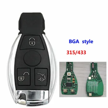 Vysoká kvalita inteligentné tlačidlo 3 tlačidlo NEC BGA je vzdialený kľúč s 315mhz 434MHZ na Mercedes Benz Auta, Diaľkový ovládač Rok 2000 -