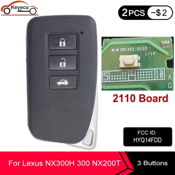 KEYECU Smart Remote Tlačidlo 3 Tlačidlo Vysielač pre Lexus NX300H NX200T NX300 2015-2018 P/N: 89904-78140 281451-2110 AG na Palube