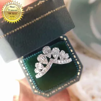 18k biele zlato 0.7 ct Prírodné Reálne Diamantový Prsteň Zásnubný&Svadobné Šperky majú certifikát M-061