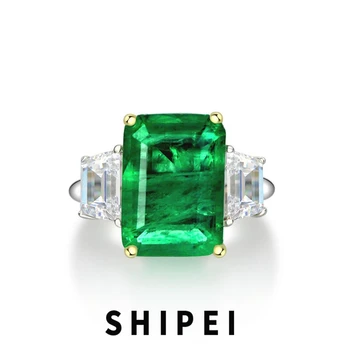 SHIPEI Luxusné 925 Sterling Silver 8 CT Emerald Paraiba Turmalín Drahokam Svadobné Zásnubný Prsteň Pre Ženy, Jemné Šperky