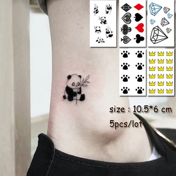Dočasné Tetovanie Nálepky panda crown diamond nepremokavé falošné Tatto Vody Prenos malá veľkosť flash Tetovanie pre dievča, žena, chlapec, muž